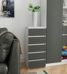 Ak furniture Komoda CL5 se zásuvkami 40 x 92 cm bílo-šedá
