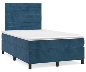 Box spring postel s matrací tmavě modrá 120x190 cm samet 3270005