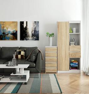 Ak furniture Komoda CL5 se zásuvkami 40 x 92 cm bílá/dub sonoma