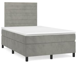Box spring postel s matrací světle šedá 120x190 cm samet 3270001