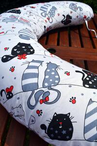KHC Kojící těhotenský relaxační polštář Miki Obrovský Veselé kočičky Pratelný potah
