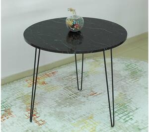 Kulatý stůl v dekoru černého mramoru Hey, 80x80