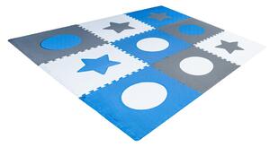 KIK KX4506 Pěnové puzzle 180 cm x 180 cm x 1 cm, 18 dílků modré