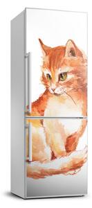 Nálepka fototapeta lednička Červená kočka FridgeStick-70x190-f-120895228