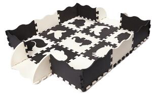KIK Kontrastní pěnové puzzle 30 x 30 cm, 25 ks černá, krémová