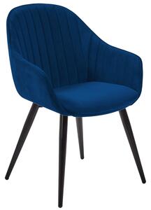 Modrá sametová jídelní židle Kave Home Fabia