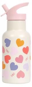 A Little Lovely Company - nerezová láhev na pití, 350 ml – srdce