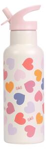 A Little Lovely Company - nerezová láhev na pití, 500 ml – srdce