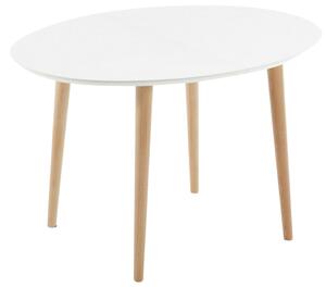 Bílý lakovaný rozkládací jídelní stůl Kave Home Oqui 120/200 x 90 cm