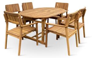 Zahradní dřevěný set - stůl VIET + křesla LUCY 1+6