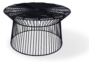 Černý zahradní stolek Selection Fleur, ø 76 cm