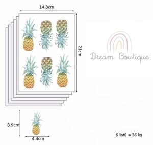 Funlife Samolepky na zeď pro děti ananas 4 x 8 cm