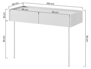 Toaletní/konzolový stolek Desin 100 cm - černý mat / dub nagano