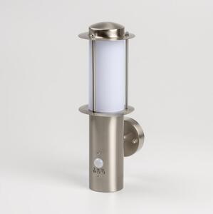 LED Venkovní nástěnné svítidlo se senzorem pohybu 1xE27/4,9W/230V IP44 mat chrom