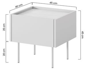 Noční stolek Desin 45 cm - černý mat / dub nagano