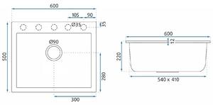 Rea West XL, 1-komorový kuchyňský dřez 600x500x200 mm, chromový sifon, černá skvrnitá, ZLE-00136