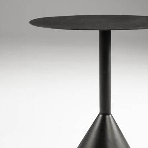 Černý kovový kulatý odkládací stolek Kave Home Yinan 48 cm