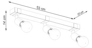 Sollux SL.1297 - Bodové svítidlo ZUCA 3xE27/15W/230V černá