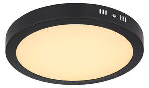 GLOBO Stropní LED přisazené osvětlení DINO, 22W, teplá bílá, 30cm, kulaté, černé 12374-24R
