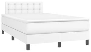 Box spring postel s matrací a LED bílá 120 x 190 cm umělá kůže 3270136