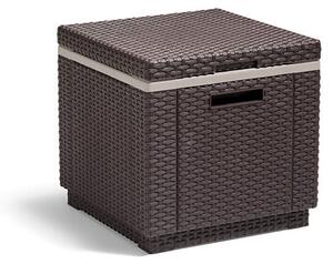 Zahradní taburetka s lednicí FROST CUBE | hnědá