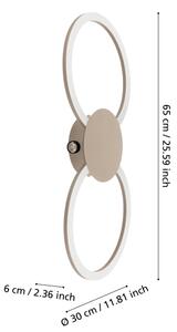 Eglo 902127 - LED Nástěnné svítidlo VENTICELLO LED/20W/230V + LED/0,91W béžová