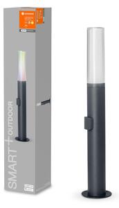 LEDVANCE Chytré venkovní sloupkové LED osvětlení SMART WIFI FLARE, 7,5W, teplá bílá, RGB, 60cm, šedé, IP44