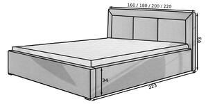 Postel Belluno - kovový rám postele Rozměr: 200x200 cm, látka: Sawana 21