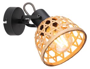 GLOBO Nástěnné bambusové LED bodové osvětlení WENNA, 1xE27, 15W 54053-1