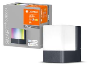 LEDVANCE Chytré venkovní nástěnné LED osvětlení SMART WIFI CUBE, 9,5W, teplá bílá, RGB, IP44, šedé
