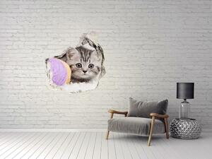Díra 3D fototapeta nálepka Kočka nd-p-58337219