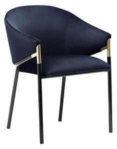 Concept design Tmavě modrá sametová jídelní židle Francis