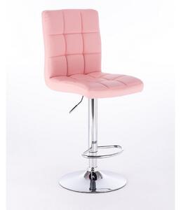 LuxuryForm Barová židle TOLEDO na stříbrné kulaté podstavě - růžová