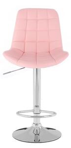 LuxuryForm Barová židle PARIS na stříbrném talíři - růžová