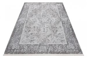Moderní bílý a šedý designový interiérový koberec se vzorem Šířka: 120 cm | Délka: 170 cm