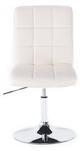 LuxuryForm Židle TOLEDO na stříbrné kulaté podstavě - bílá