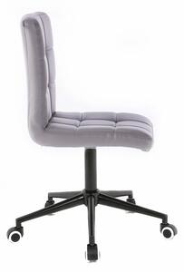 LuxuryForm Židle TOLEDO na černé podstavě s kolečky - šedá