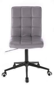 LuxuryForm Židle TOLEDO na černé podstavě s kolečky - šedá