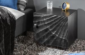 Moebel Living Černý masivní mangový noční stolek Remus 50x40 cm