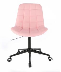 LuxuryForm Židle PARIS na černé podstavě s kolečky - růžová