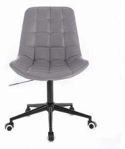 LuxuryForm Židle PARIS na černé podstavě s kolečky - šedá