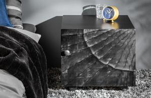 Moebel Living Černý masivní mangový noční stolek Remus 50x40 cm