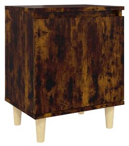 Noční stolek masivní dřevěné nohy kouřový dub 40 x 30 x 50 cm