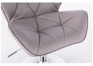 LuxuryForm Židle MILANO na černé podstavě s kolečky šedá