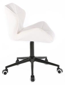 LuxuryForm Židle MILANO na černé podstavě s kolečky - bílá