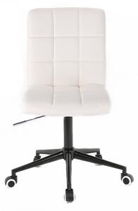 LuxuryForm Židle TOLEDO na černé podstavě s kolečky - bílá