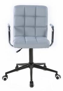 LuxuryForm Židle VERONA na černé podstavě s kolečky - šedá