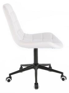 LuxuryForm Židle PARIS na černé podstavě s kolečky - bílá
