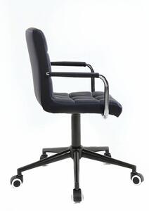 LuxuryForm Židle VERONA na černé podstavě s kolečky - černá