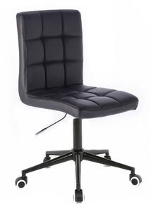 LuxuryForm Židle TOLEDO na černé podstavě s kolečky - černá